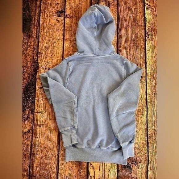 Vintage Champion Reverse Weave Hoodie Women's  XS Blue Sweatshirt Logo C Sweater - Picture 4 of 12